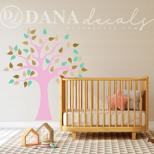 Multi-Colored Modern Nature Tree Colorful Leaves - Wall Decal Custom Vinyl Art Stickers for Nurseries, Kid&#39;s Rooms, Playrooms, Classroom