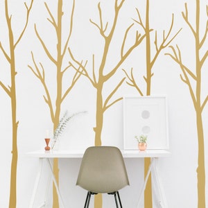 Winter Leafless Trees Silhouettes Forest - Wall Decal Custom Vinyl Art Stickers