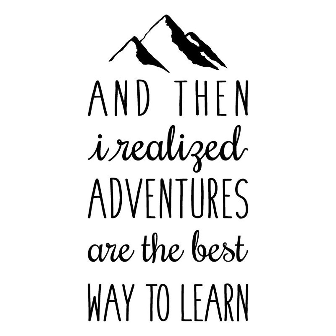 Adventure Awaits Vinyl Wall Decal – Mountain Wanderlust Quote - Etsy