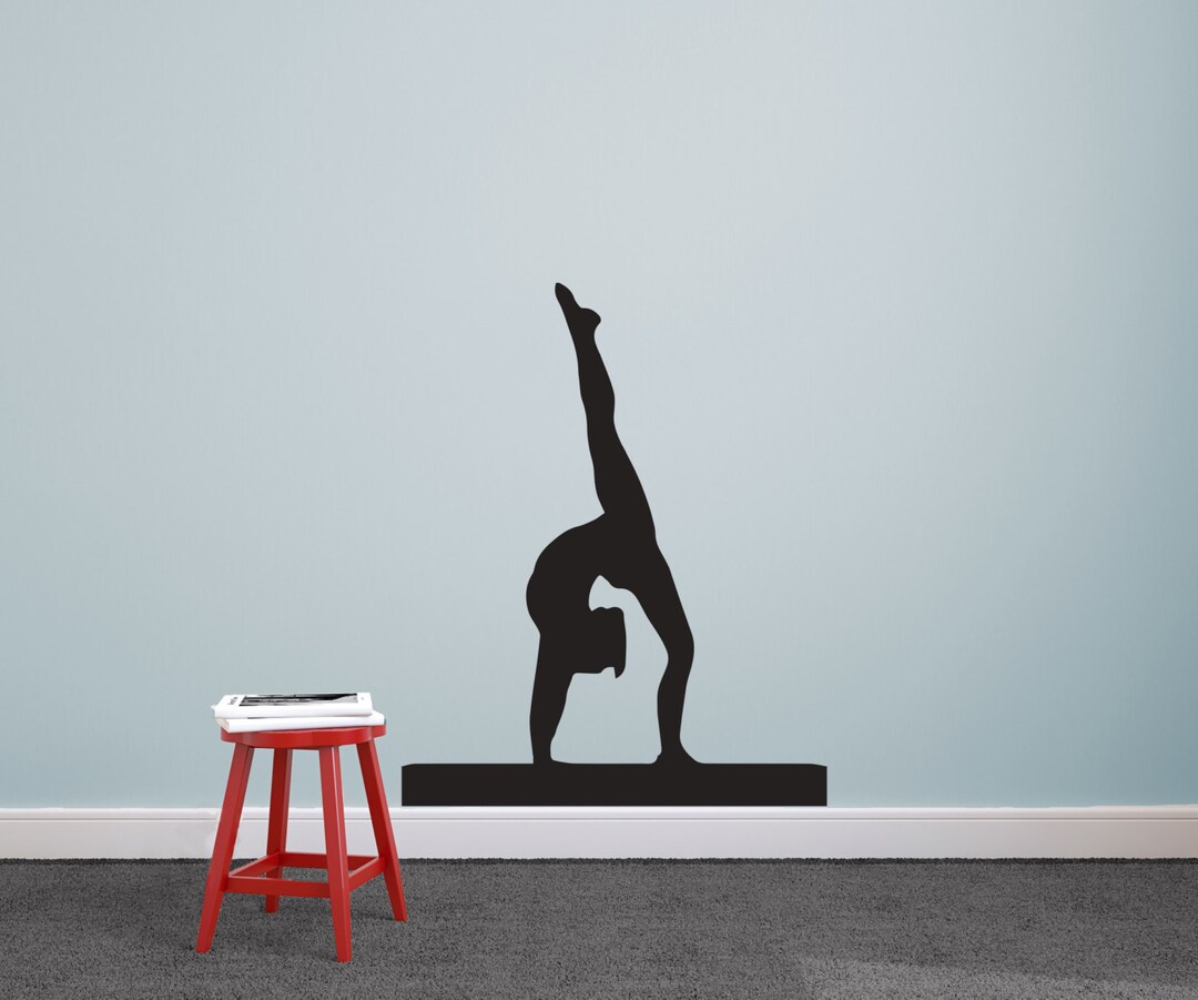 Gymnast Walkover Hand-stand Silhouette Sports - Wall Decal Custom Vinyl ...