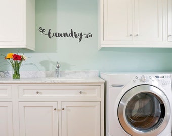 Laundry Room Wall Decal - Modern Script Quote