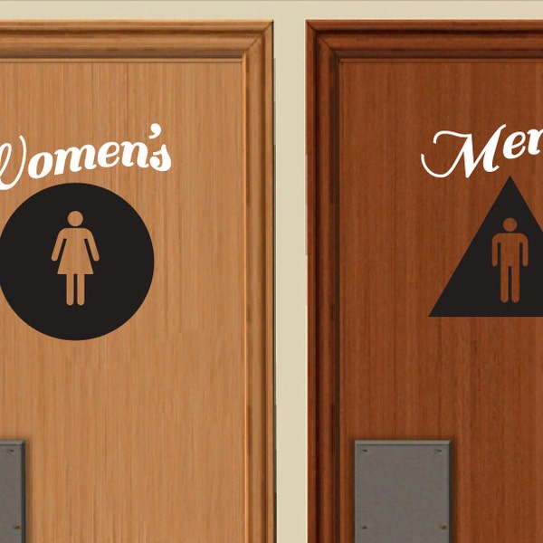 Toiletten-Türaufkleber - Herren- und Damen-Vinyl-Kunstaufkleber