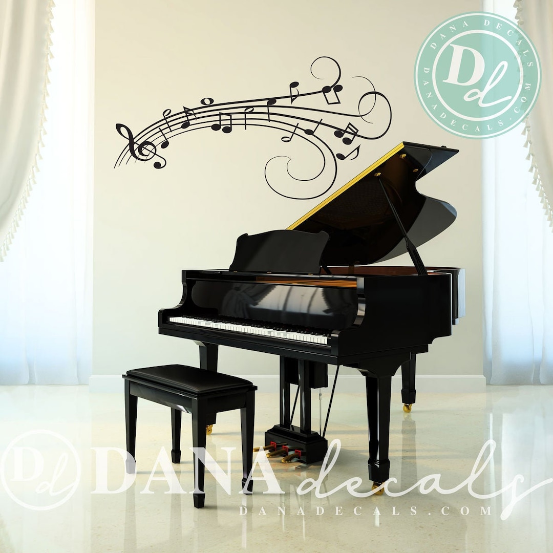 Music Notes Wall Decal - Flowing Vinyl Art for Musicians - Etsy