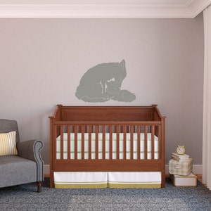 Mom and Baby Fox Snuggle - Vinyl Wall Art Decal Custom Stickers