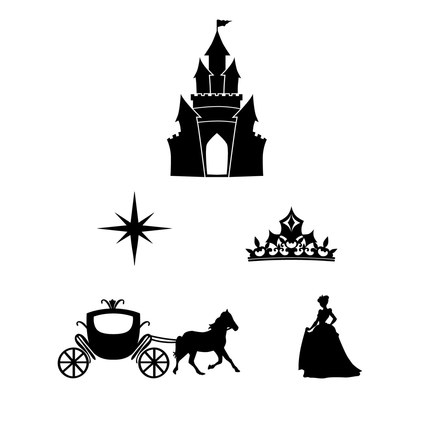 Princess Decorative Pattern Princess Pattern Repeatable Icons - Wall Decal Custom Vinyl Art ...