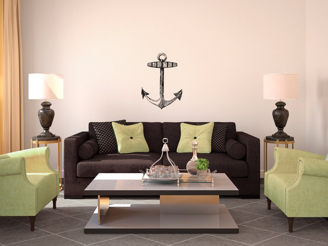 Vintage Anchor Wall Decal - Nautical Vinyl Art Stickers - Etsy