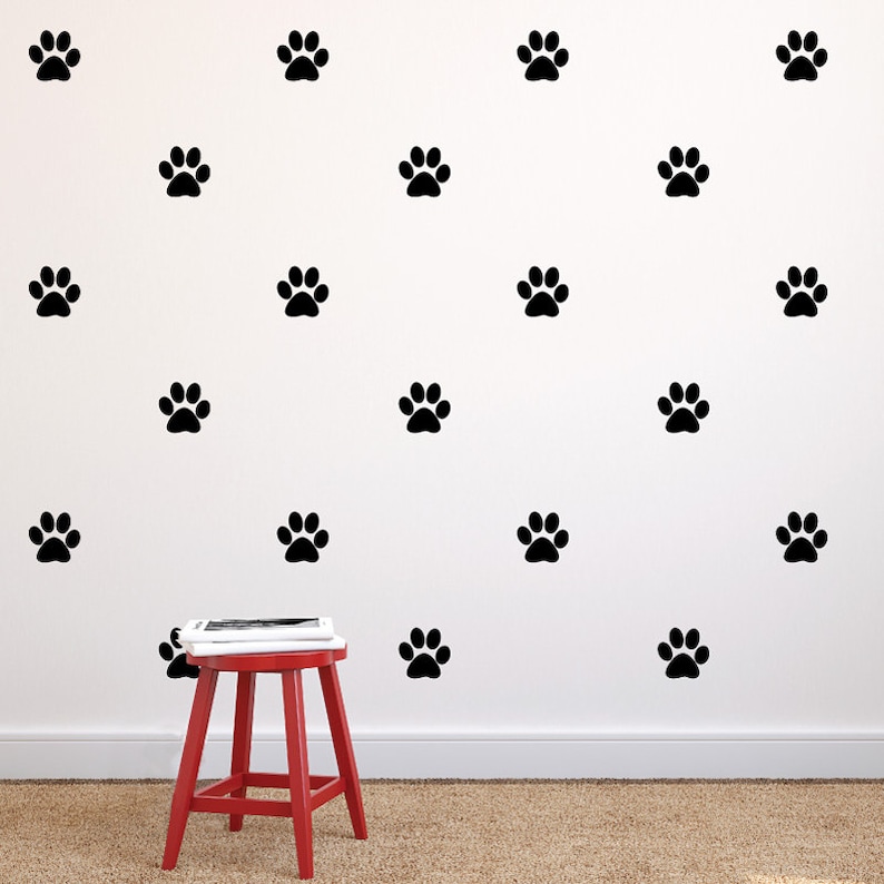 Paw Print Repeatable Pattern Vinyl Wall Decals Dog Paw Prints Etsy
