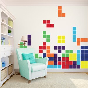 Small Tetris Vintage Arcade Game Wall Decal Custom Vinyl Art Stickers image 2