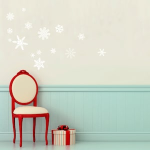 Holiday Snowflakes Cluster -Wall Decal Custom Vinyl Art Stickers