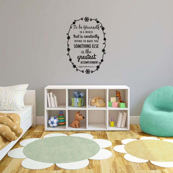 Emerson Be Yourself Quote - Wall Decal Custom Vinyl Art Stickers