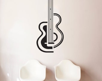 Guitar - Wall Decal Custom Vinyl Art Stickers