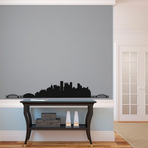 Pittsburgh City Skyline Silhouette  - Wall Decal Custom Vinyl Art Stickers