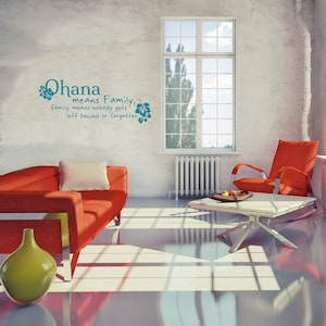 Ohana Family Quote - Wall Decal Custom Vinyl Art Stickers