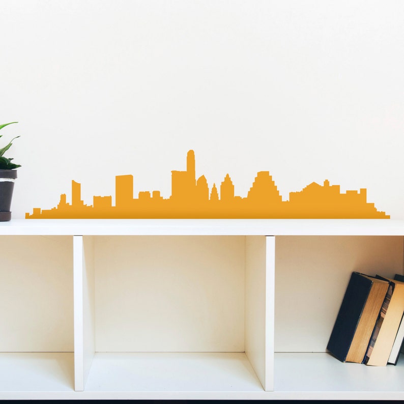 Austin Texas City Skyline Silhouette Wall Decal Custom Vinyl Etsy