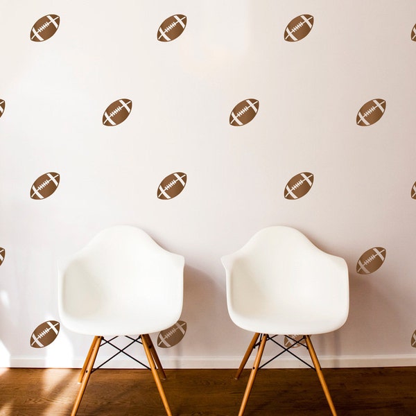 Football Pattern Repeatable Sports Decal - Pattern Designs - Wall Decal Custom Vinyl Art Stickers for Homes, Playrooms, Kidrooms, Schools