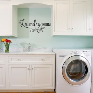 Laundry Room Loads of Fun Sign  -  Laundry Room Wall Quote Decals, Perfect for Homes, Interiors, Laundry Rooms