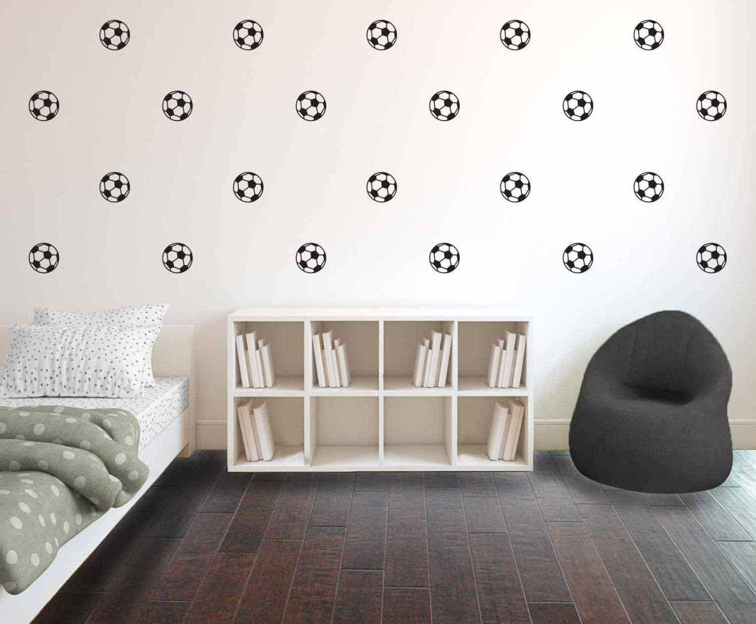 Soccer Ball Pattern Repeatable Sports Decal - Pattern Designs - Wall Decal Custom Vinyl Art Stickers for Homes, Playrooms, Kid rooms