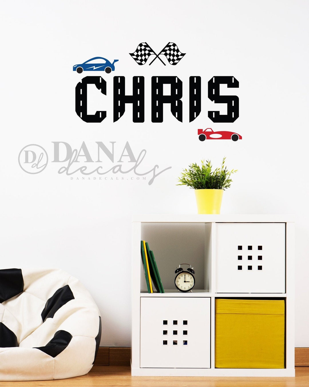 Personalized Race Car Wall Decal – Custom Name, Kids Room Decor - Etsy