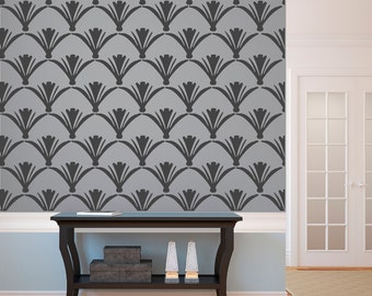Floral Baroque Traditional Vinyl Wallpaper Pattern - Wall Decal Custom Vinyl Art Stickers