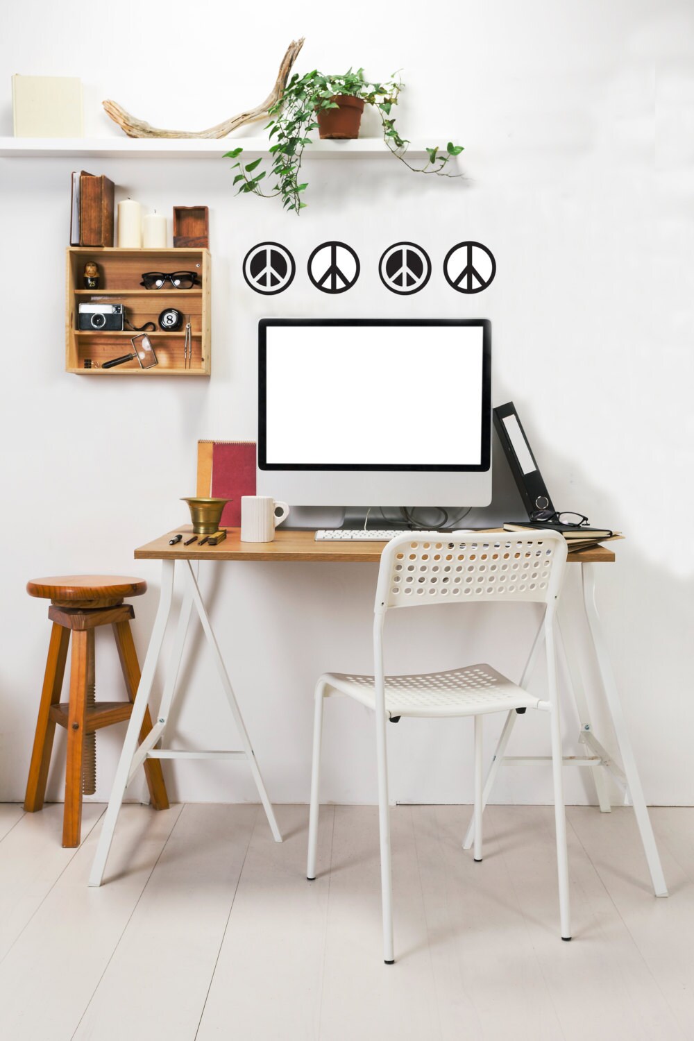 Simple Small Peace Sign Collection - Wall Decal Custom Vinyl Art Stickers