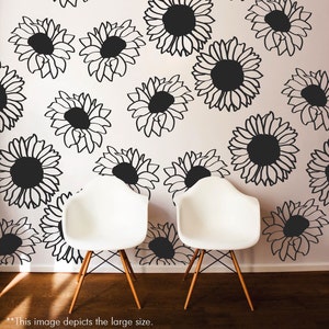 Large Sunflower Wall Pattern Decal - Wall Decal Custom Vinyl Art Flower Stickers for Nurseries, Living Rooms, Bedrooms, Kids Rooms, Schools