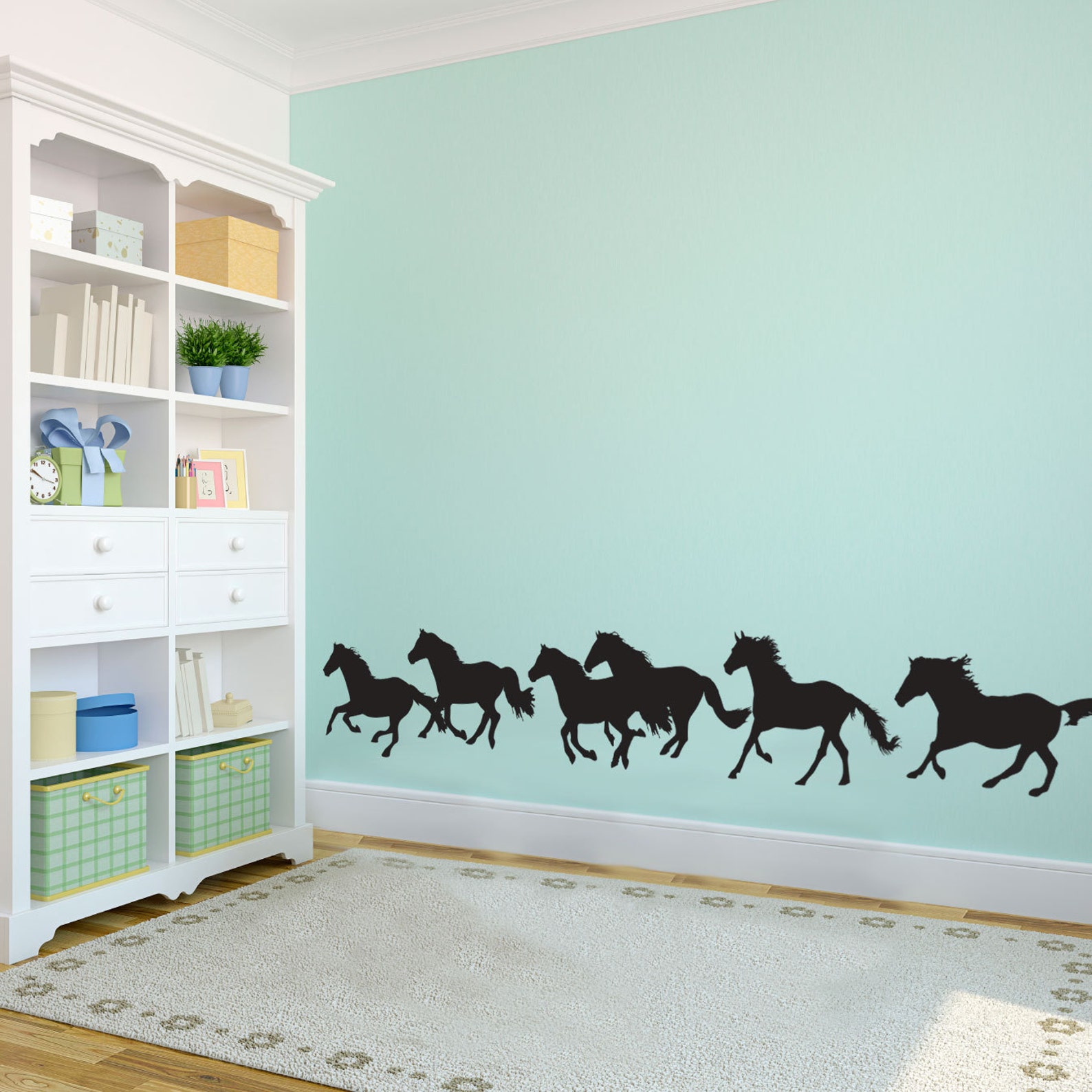 Running Horses Large Animal Wall Decal Wall Decal Custom Vinyl Art