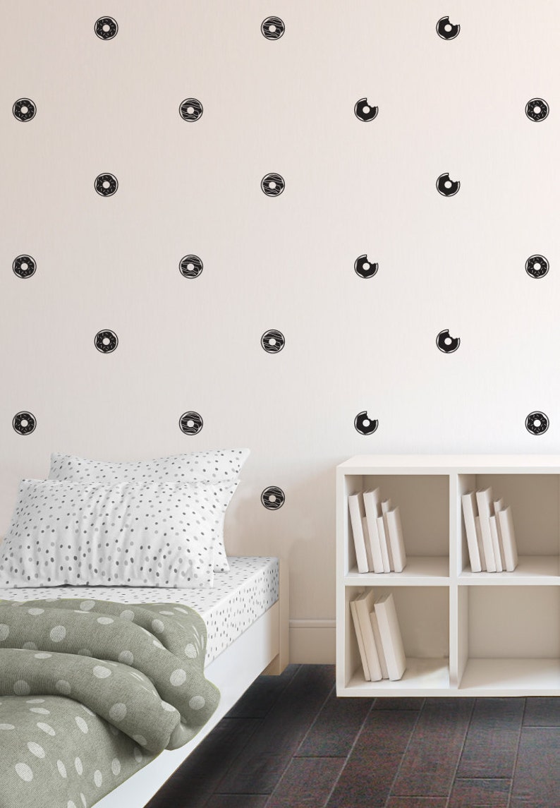 Donut Pattern Vinyl Wall Decal Pattern for Kids Rooms, Nurseries, Kitchens, Classrooms, Playrooms image 2