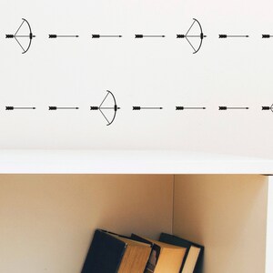 Décalcomanie murale répétable en forme d'arc et de flèches - Stickers muraux en vinyle personnalisés pour les architectes d'intérieur, les maisons et les écoles