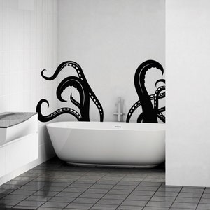 Octopus Tentacles - Dramatic Ocean Animal Bathroom Decor Vinyl Wall Art Decal Custom Stickers for Schools, Homes, Kids Rooms