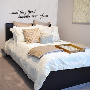 And They Lived Happily Ever After Quote -  Wall Decal Custom Vinyl Art Stickers for Weddings, Girl rooms, & Bedrooms
