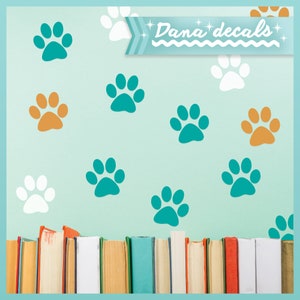 Paw Print Repeatable Pattern Vinyl Wall Decals Dog Paw Prints Removable Stickers Pattern for Veterinary Clinics, Vets, Pet Stores, Groomers image 1