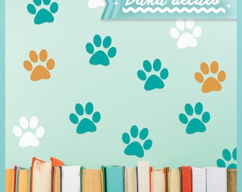 Paw Print Repeatable Pattern Vinyl Wall Decals- Dog Paw Prints Removable Stickers Pattern for Veterinary Clinics, Vets, Pet Stores, Groomers