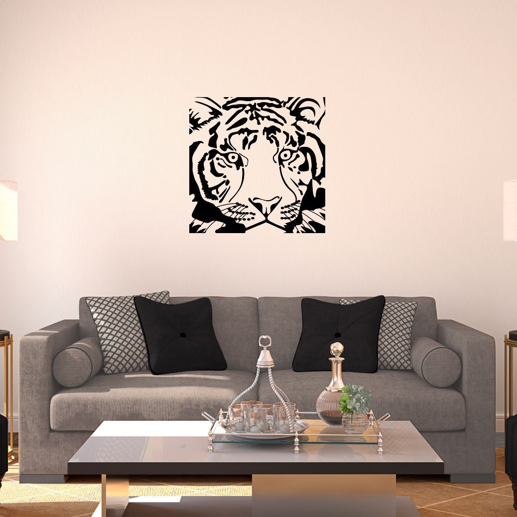 Tiger Head Frame Wall Decal Custom Vinyl Art Stickers - Etsy