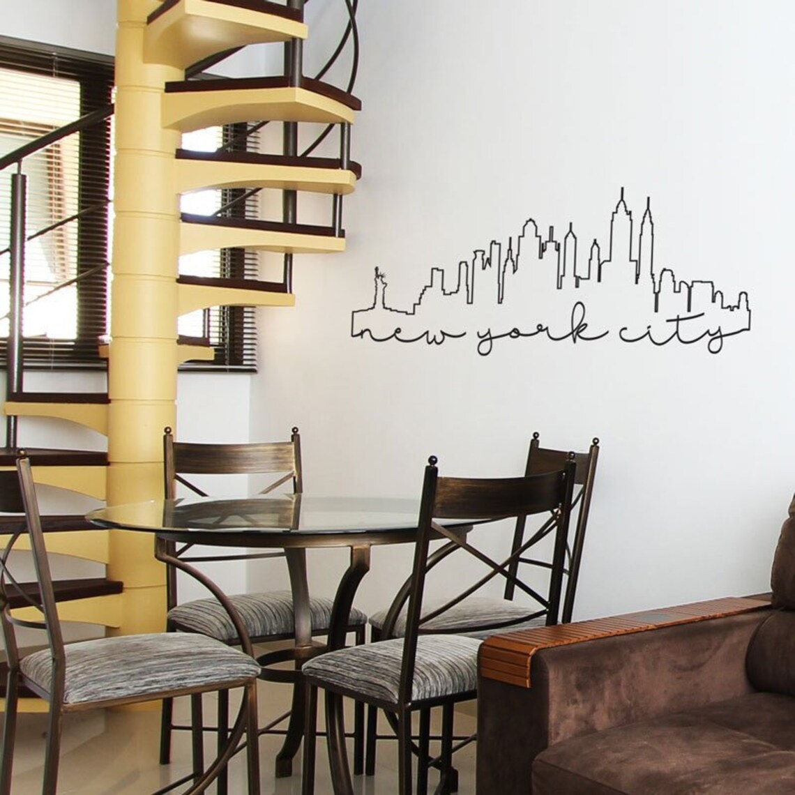 New York City Outline Small Outlined New York City Skyline | Etsy