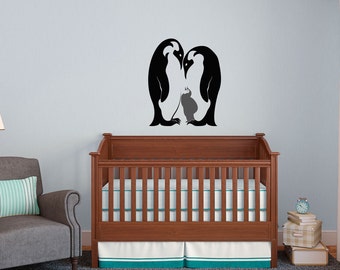Mother and child Penguin - Vinyl Wall Art Decal Custom Stickers