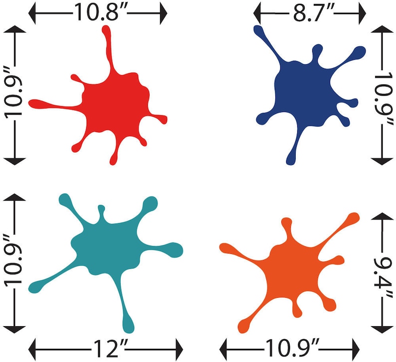 Wall Decal Custom Vinyl Art Stickers Paint Splatter Set Etsy