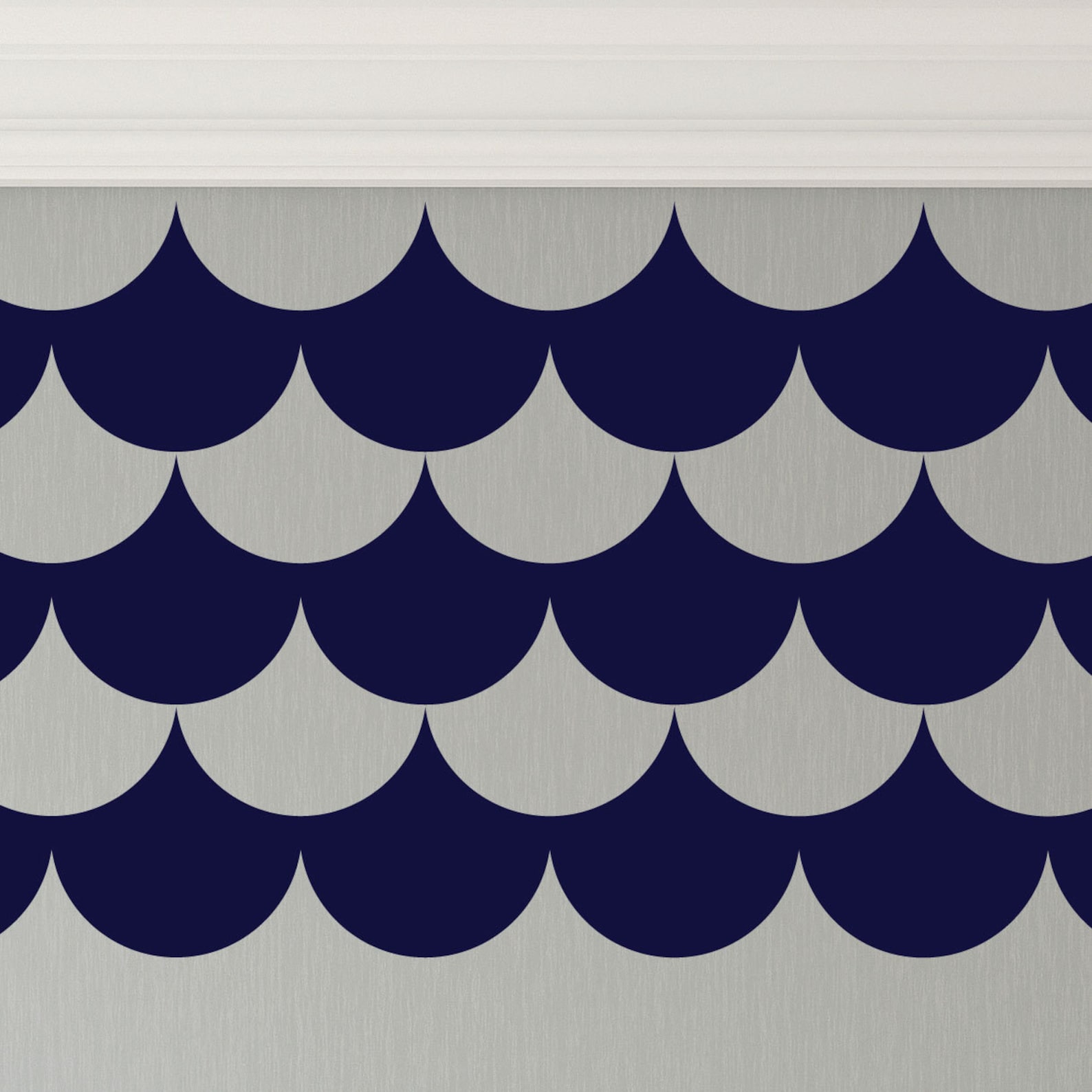 Modern Wall Scallops Wall Decal Custom Vinyl Art Stickers Etsy