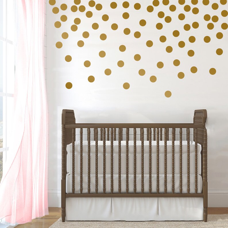 Polka Dot Wall Pattern Decal Gold Wall Decal Custom Vinyl Etsy