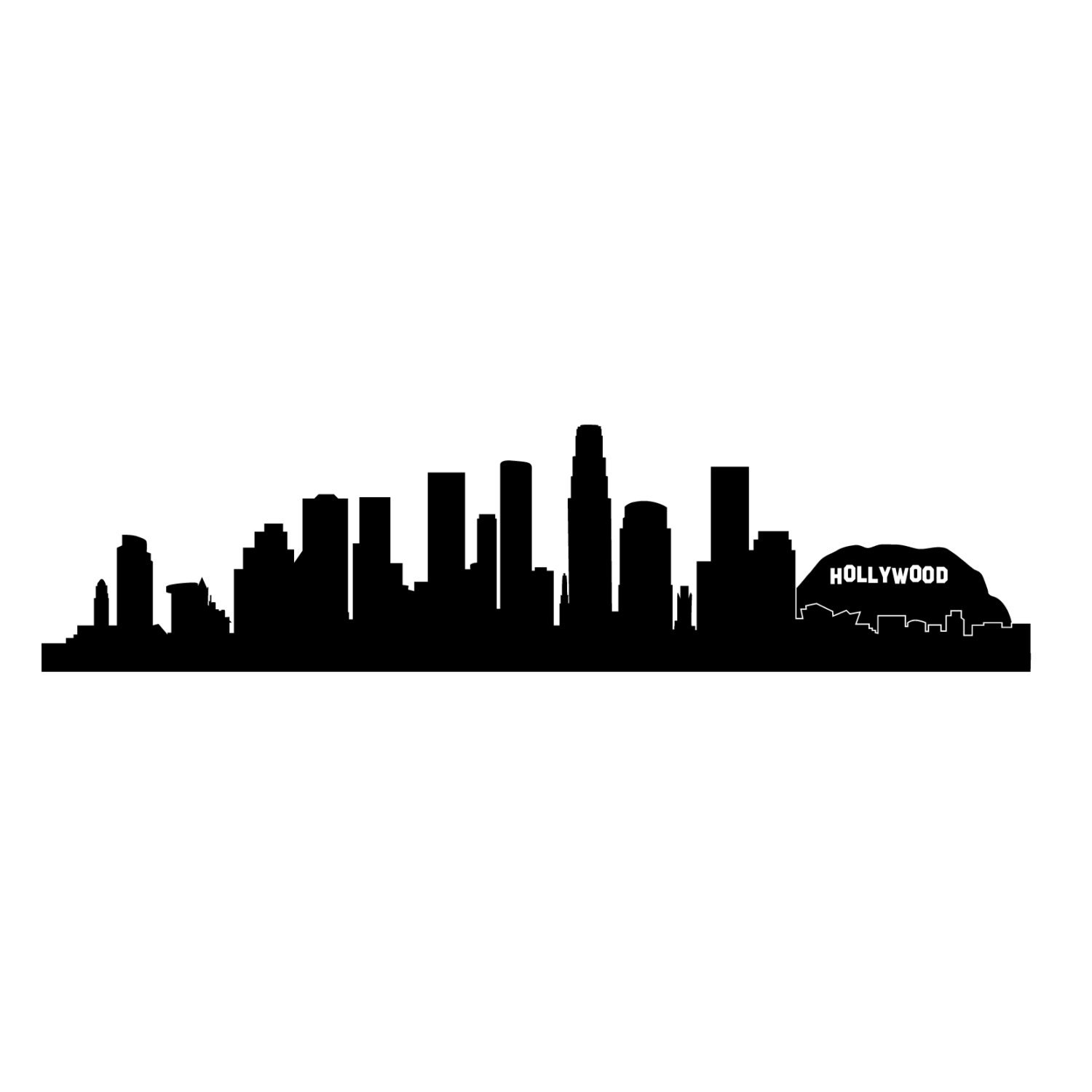 Los Angeles LA Hollywood City Skyline Silhouette Wall Decal - Etsy UK