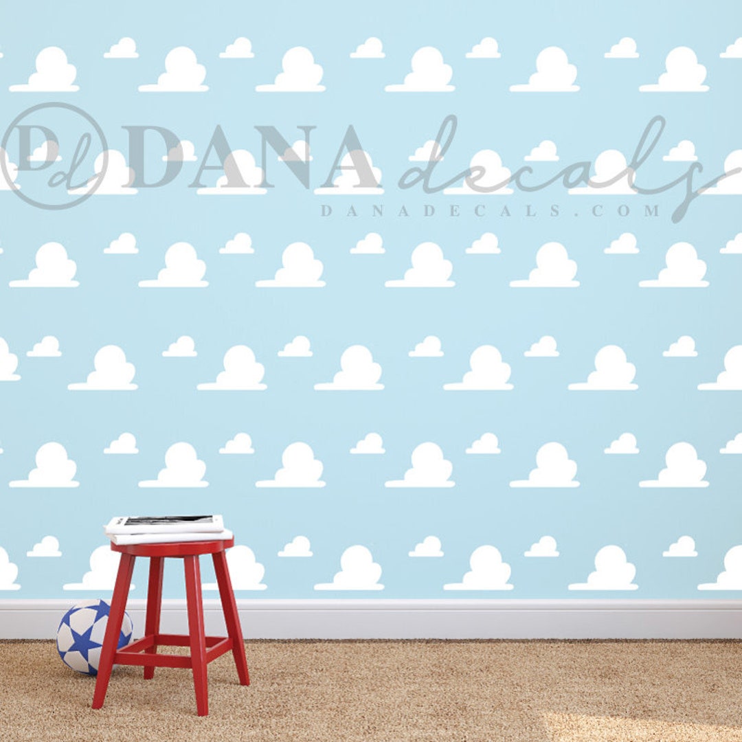 Toy Story Inspired Cloud Pattern wall Art Vinyl Decal Cloud Pattern for