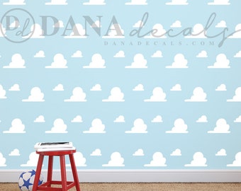 Toy Story Inspired Cloud Pattern -Wall Art Vinyl Decal Cloud Pattern for Kid's Rooms, Play rooms, Bedrooms, Day Cares, Schools, Libraries
