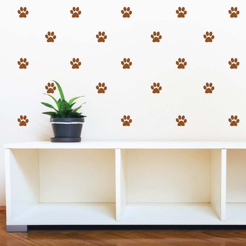 Paw Print Repeatable Pattern Vinyl Wall Decals Dog Paw Prints Etsy