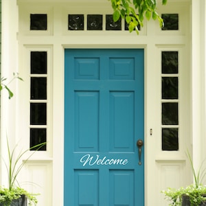 Welcome Door Sign - Wall Decal Custom Vinyl Art Stickers