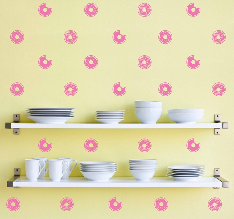 Donut Pattern Vinyl Wall Decal Pattern for Kids Rooms, Nurseries, Kitchens, Classrooms, Playrooms image 1