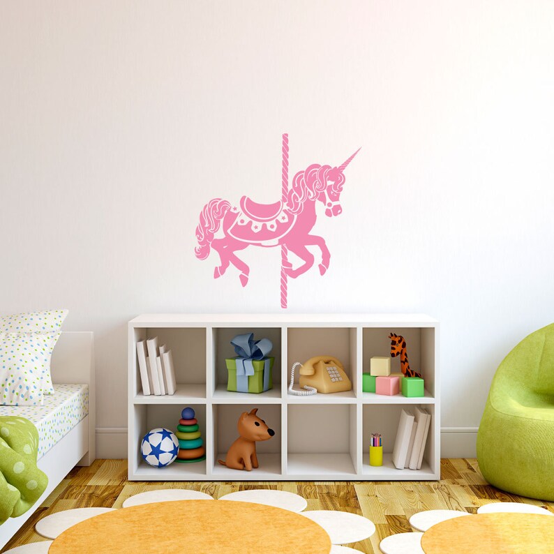 Wall Decal Custom Vinyl Art Stickers Carousel Unicorn