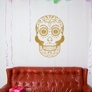 Dista de los Muertos Day of the Dead Sugar Skull Wandtattoo selbstklebend