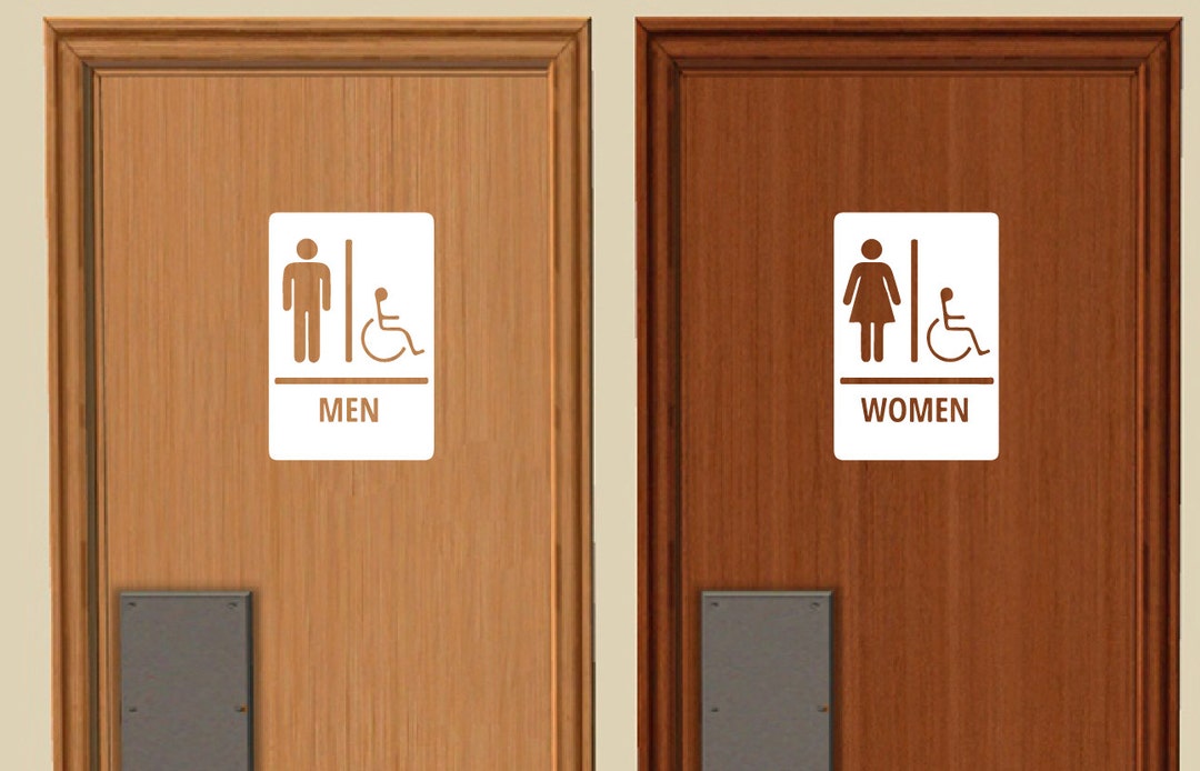 Men and Women Restroom Sign - Standard Restroom Signs With ...