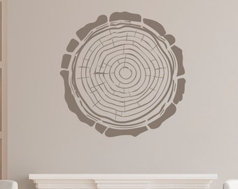 Tree Trunk Wall Decal – Rustic Vinyl Art Sticker