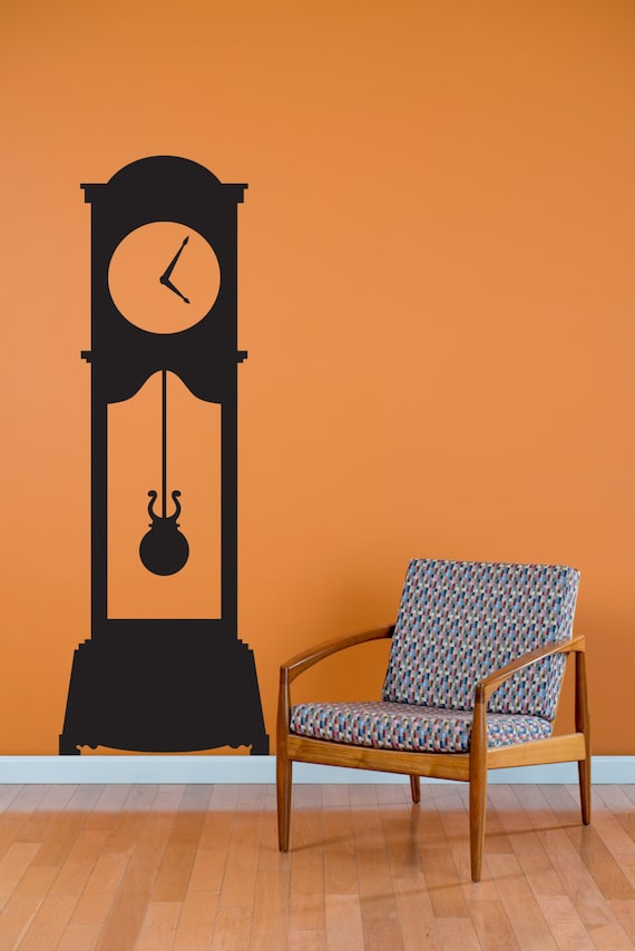 Grandfather Clock Wall Decal Custom Vinyl Art Stickers Etsy