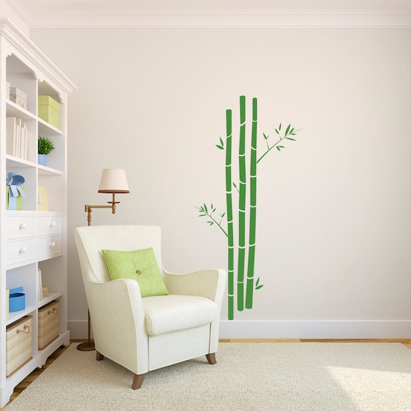Large Bamboo Stalks Plant Garden -Wall Decal Custom Vinyl Art Stickers